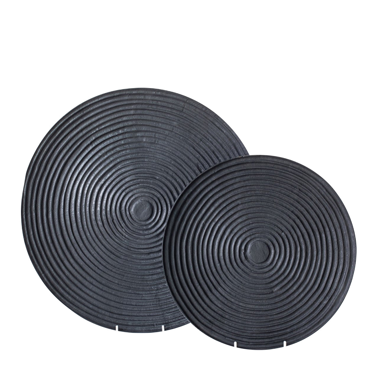 Darsa Round Ridged Black Dish Large