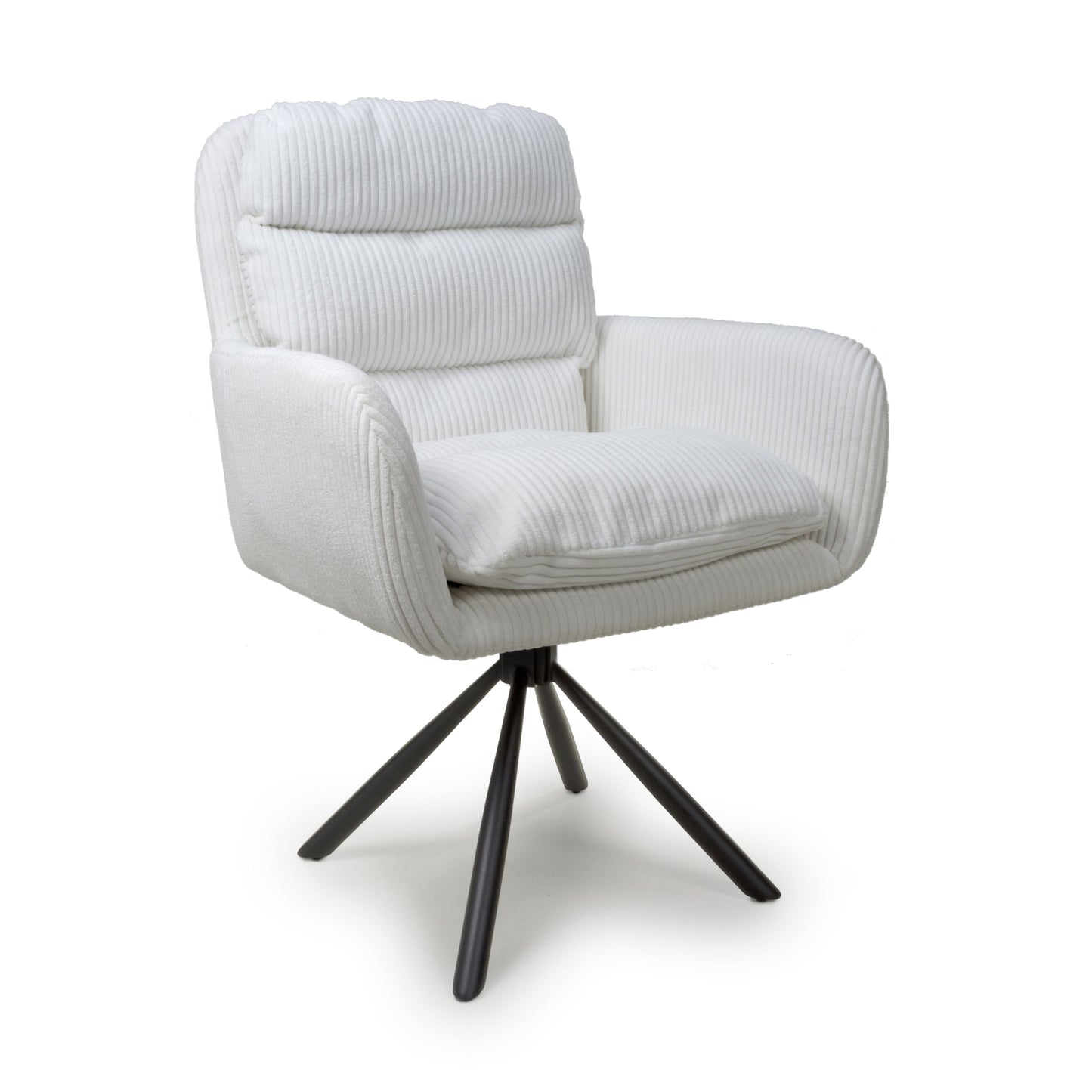 Rotana Round White & 4 Cassidy White Dining Set