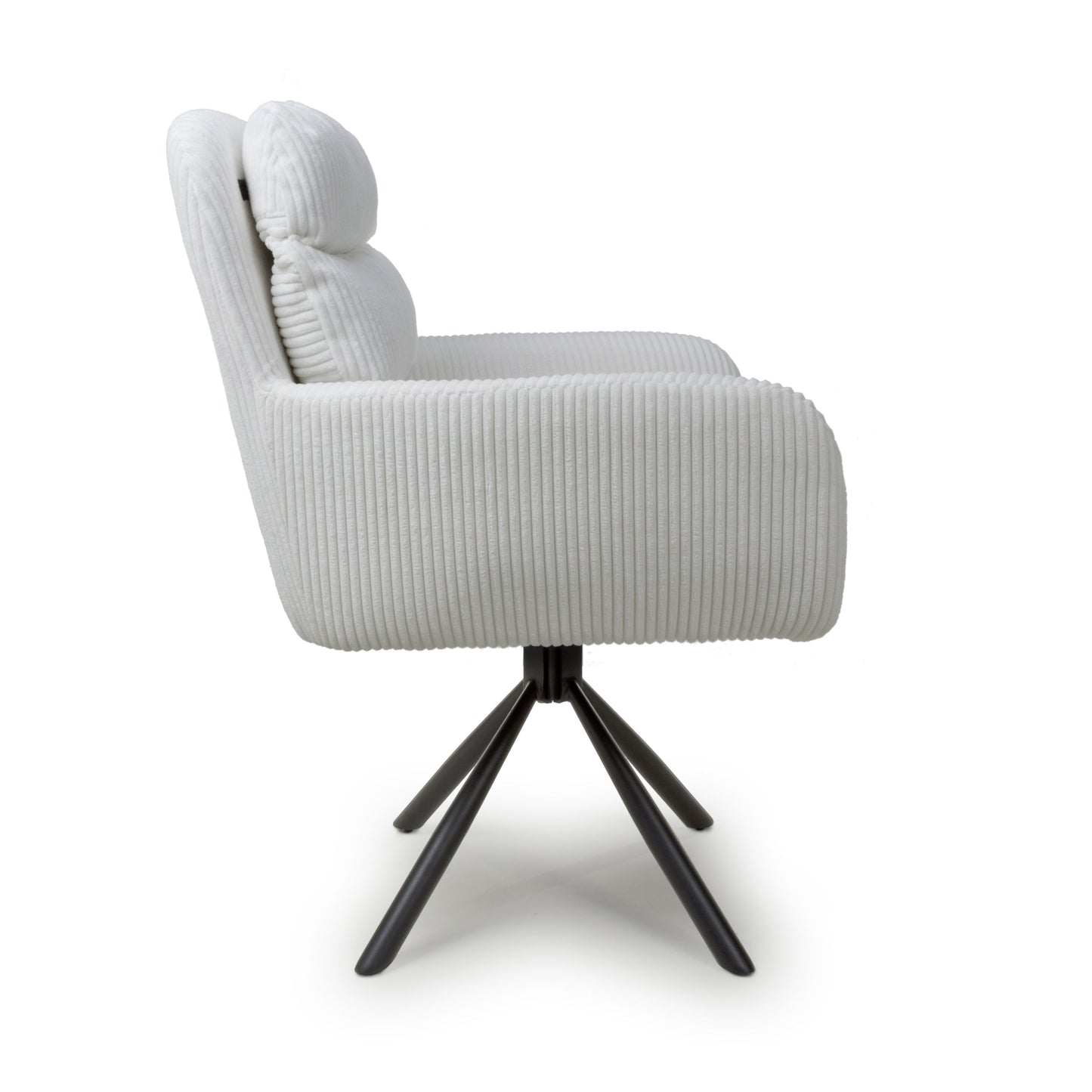 Rotana Round White & 4 Cassidy White Dining Set