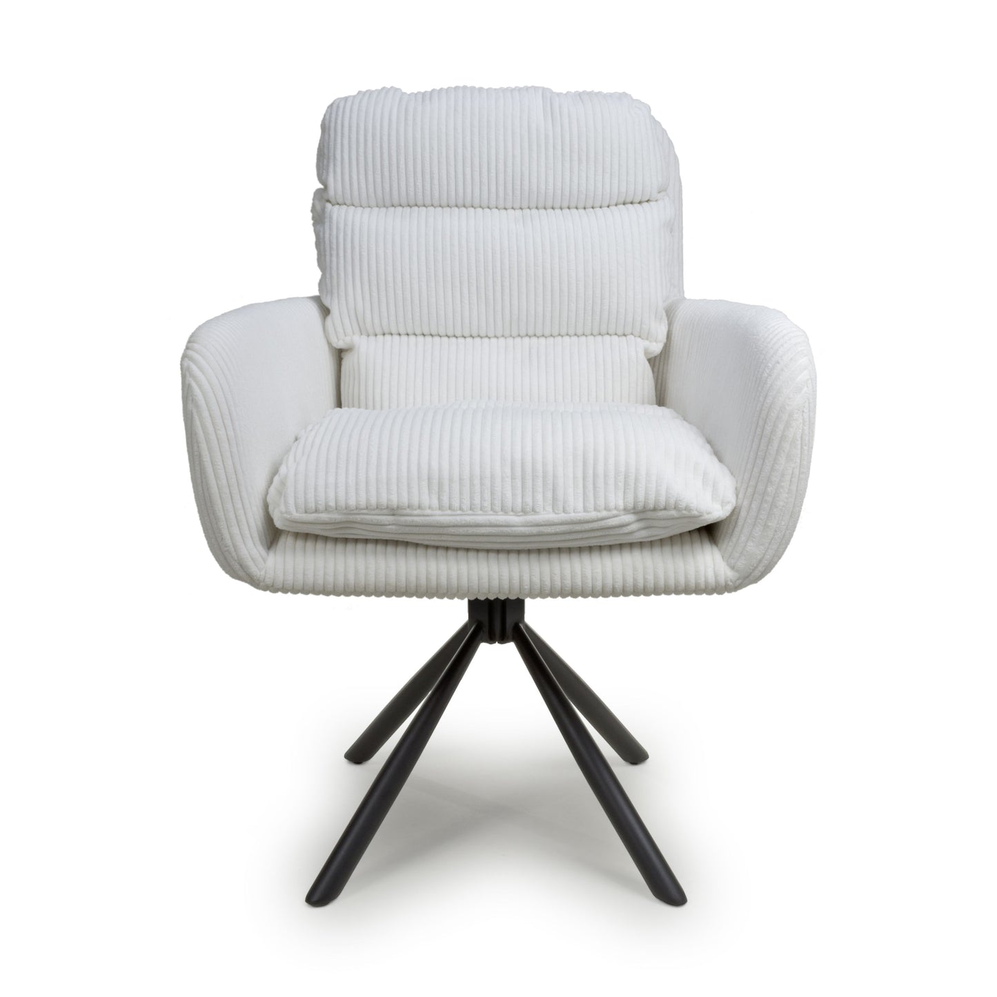 Rotana Round White & 4 Cassidy White Dining Set