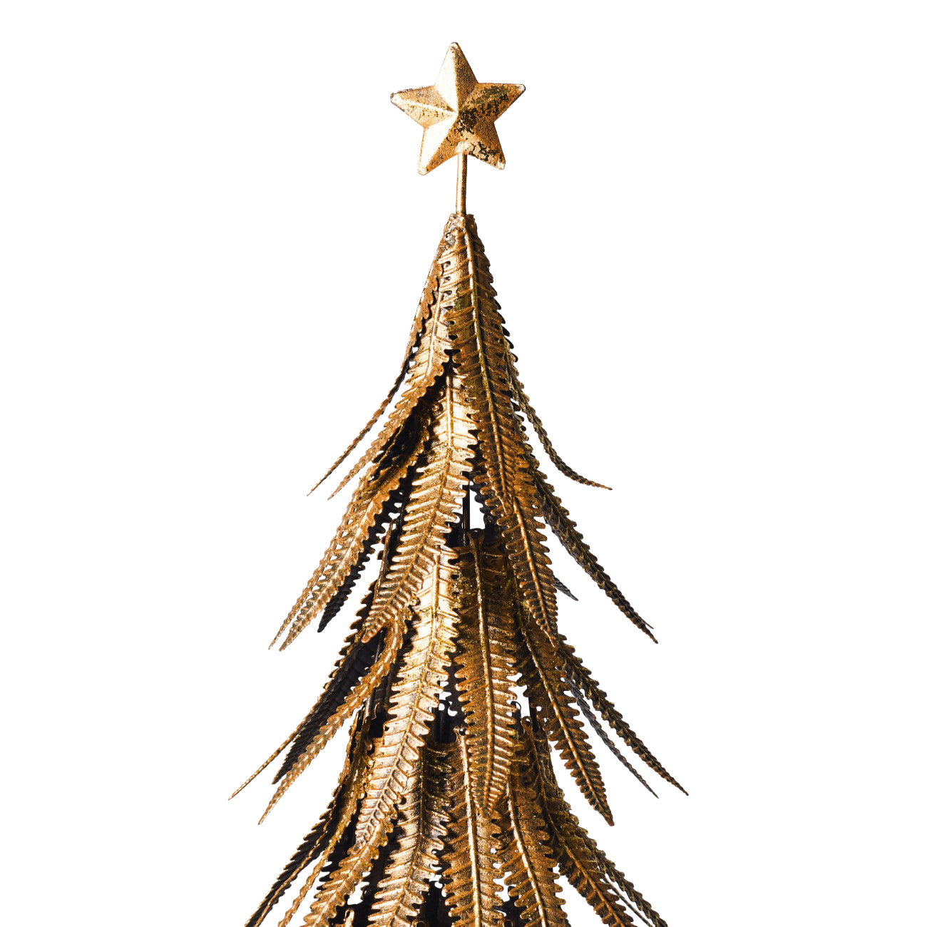 Feathered Metal Gold Tree Sculpture 68cm