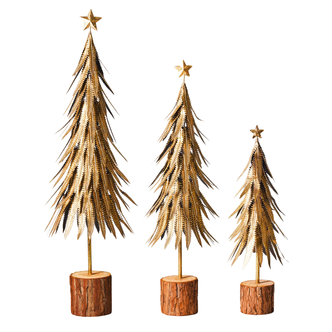 Feathered Metal Gold Tree Sculpture 68cm