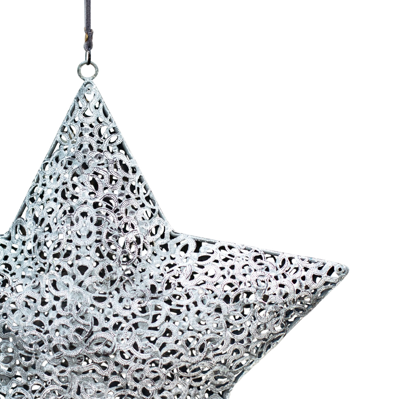 Filigree Metal Silver Star Decoration