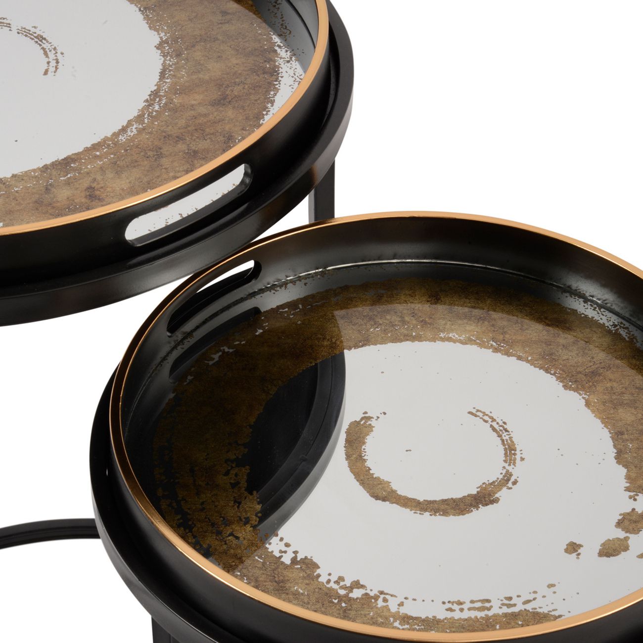 Gold Swirl Set of 2 Side Tray Tables