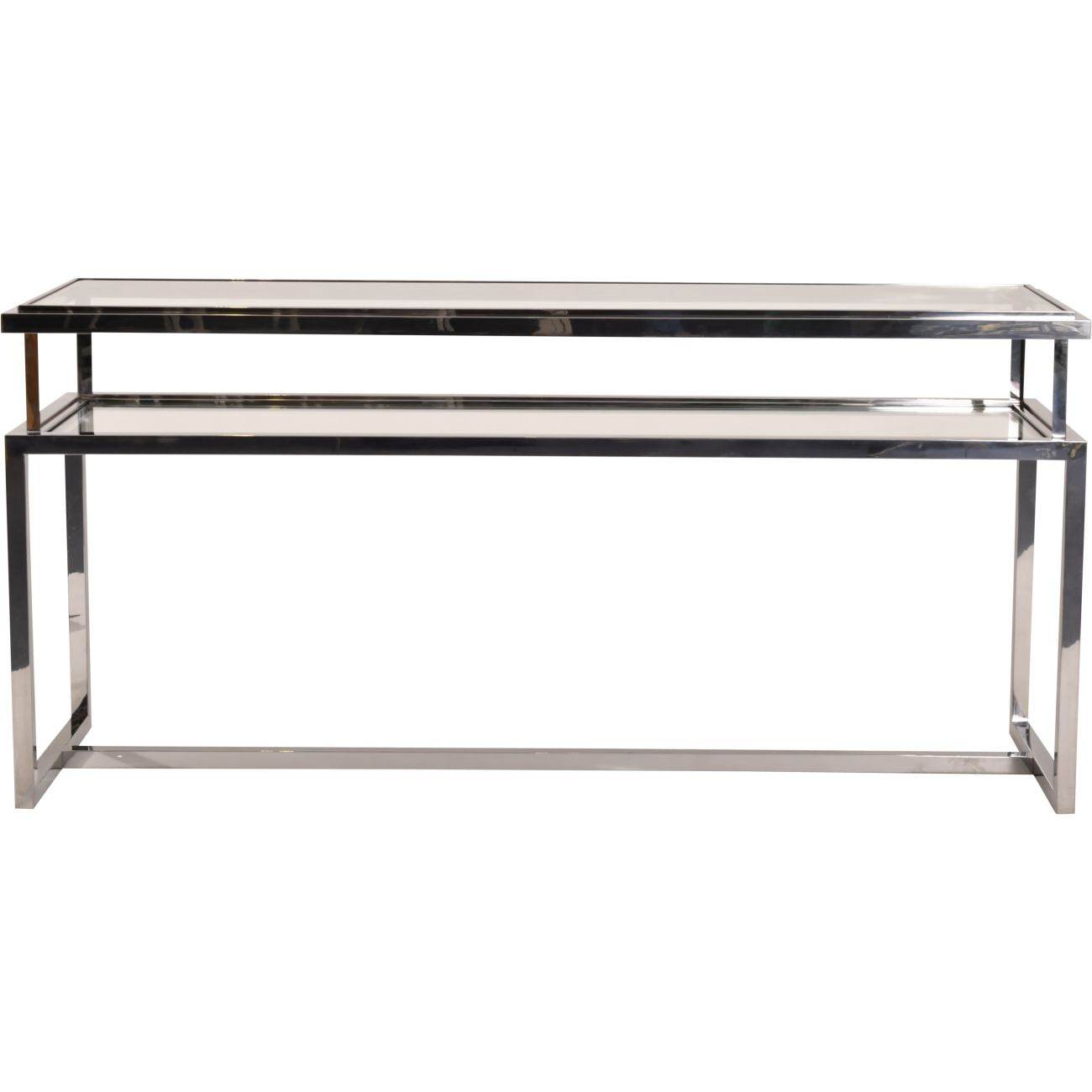 Belgravia Stainless Steel and Glass Console Table