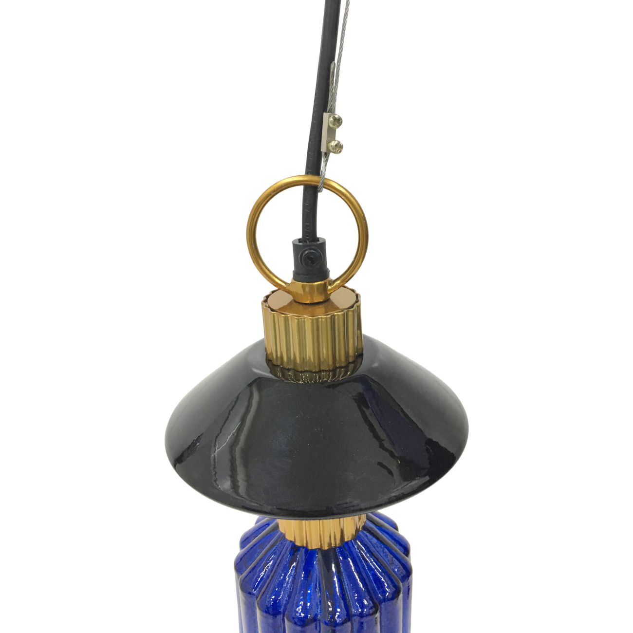Alena Ink blue and frosted glass pendant E27 60W