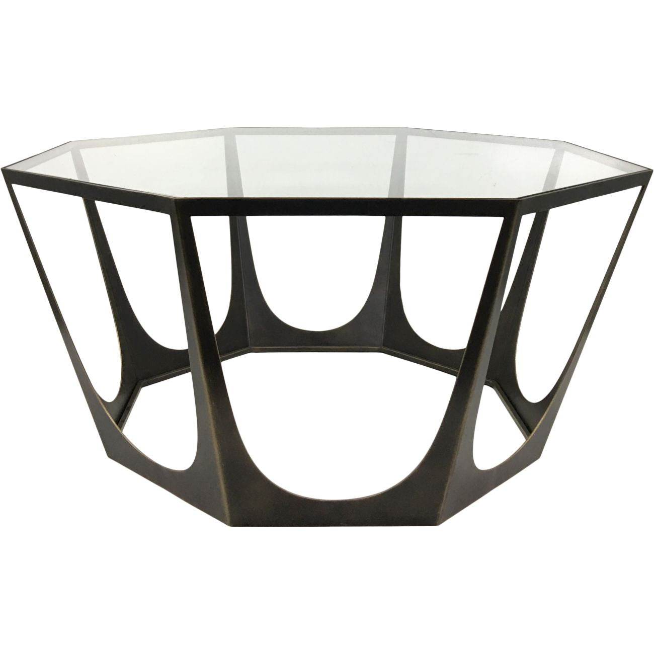 Catalan Bronze Gilded Glass Coffee Table - Pak Tao