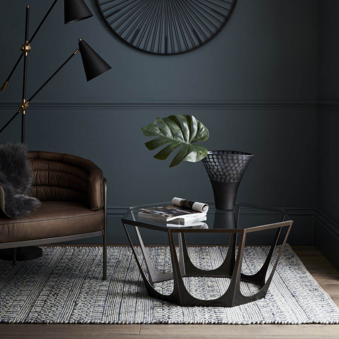 Catalan Bronze Gilded Glass Coffee Table - Pak Tao