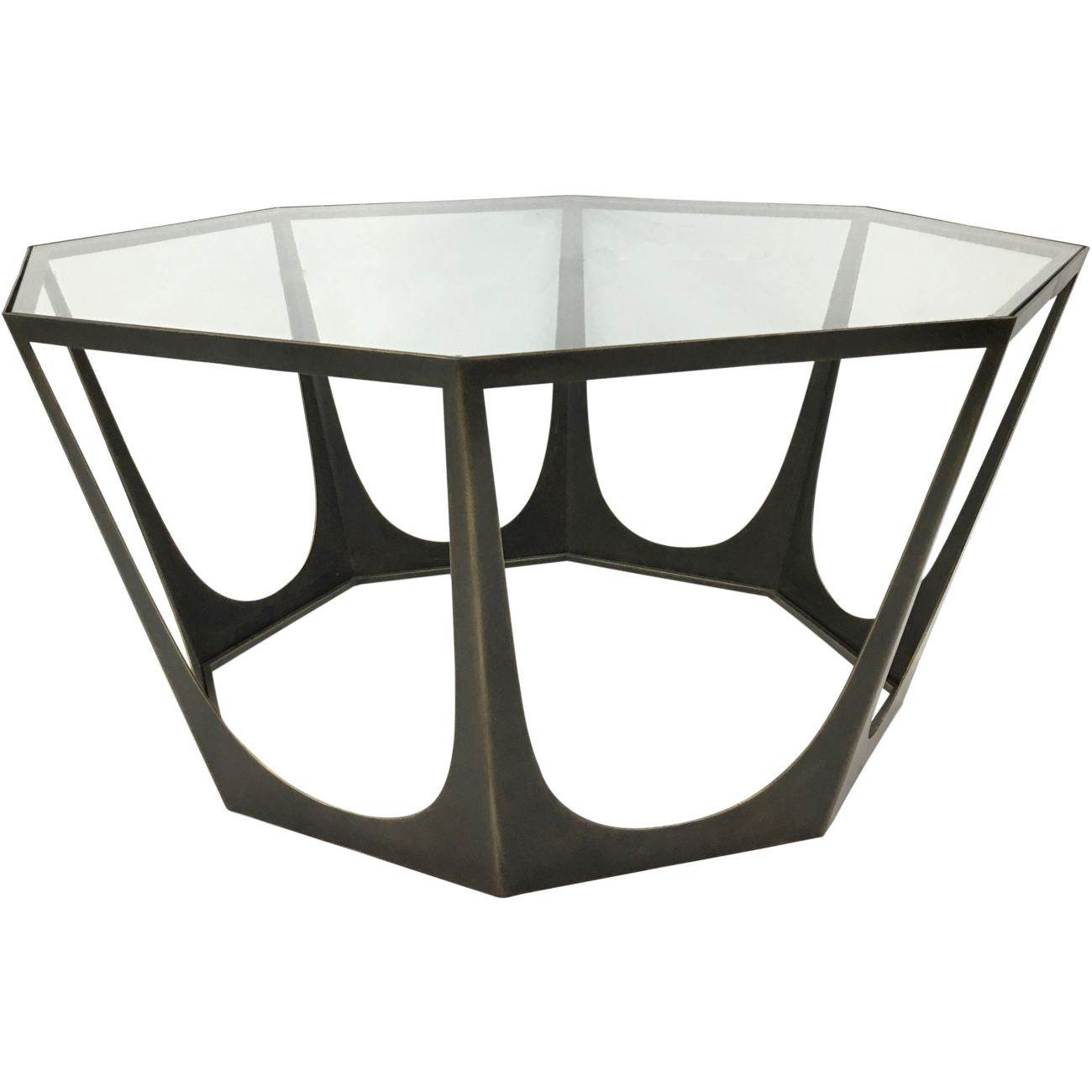 Catalan Bronze Gilded Glass Coffee Table - Pak Tao