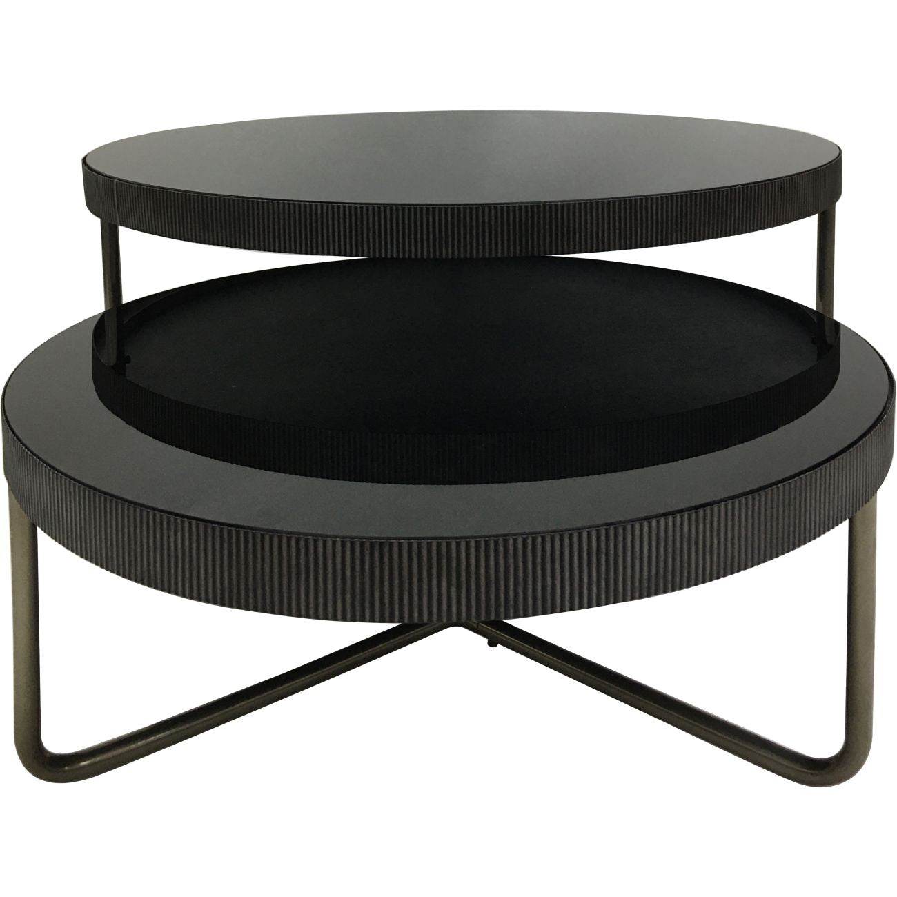 Knightsbridge Black Tinted Glass Round Coffee Table - Pak Tao