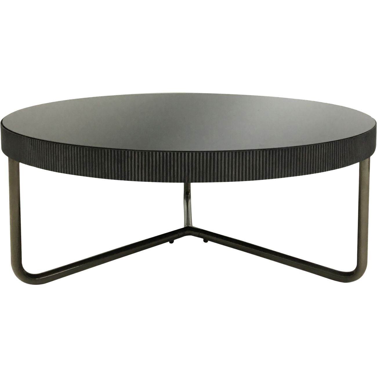 Knightsbridge Black Tinted Glass Round Coffee Table - Pak Tao