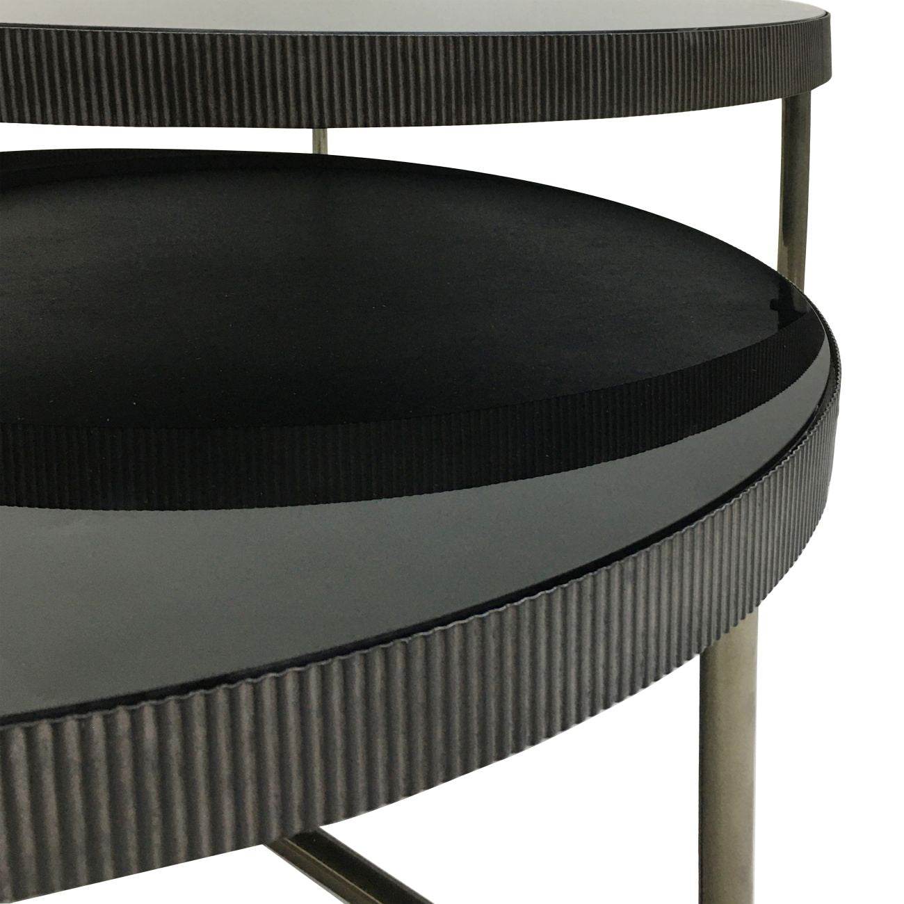 Knightsbridge Black Tinted Glass Round Coffee Table - Pak Tao