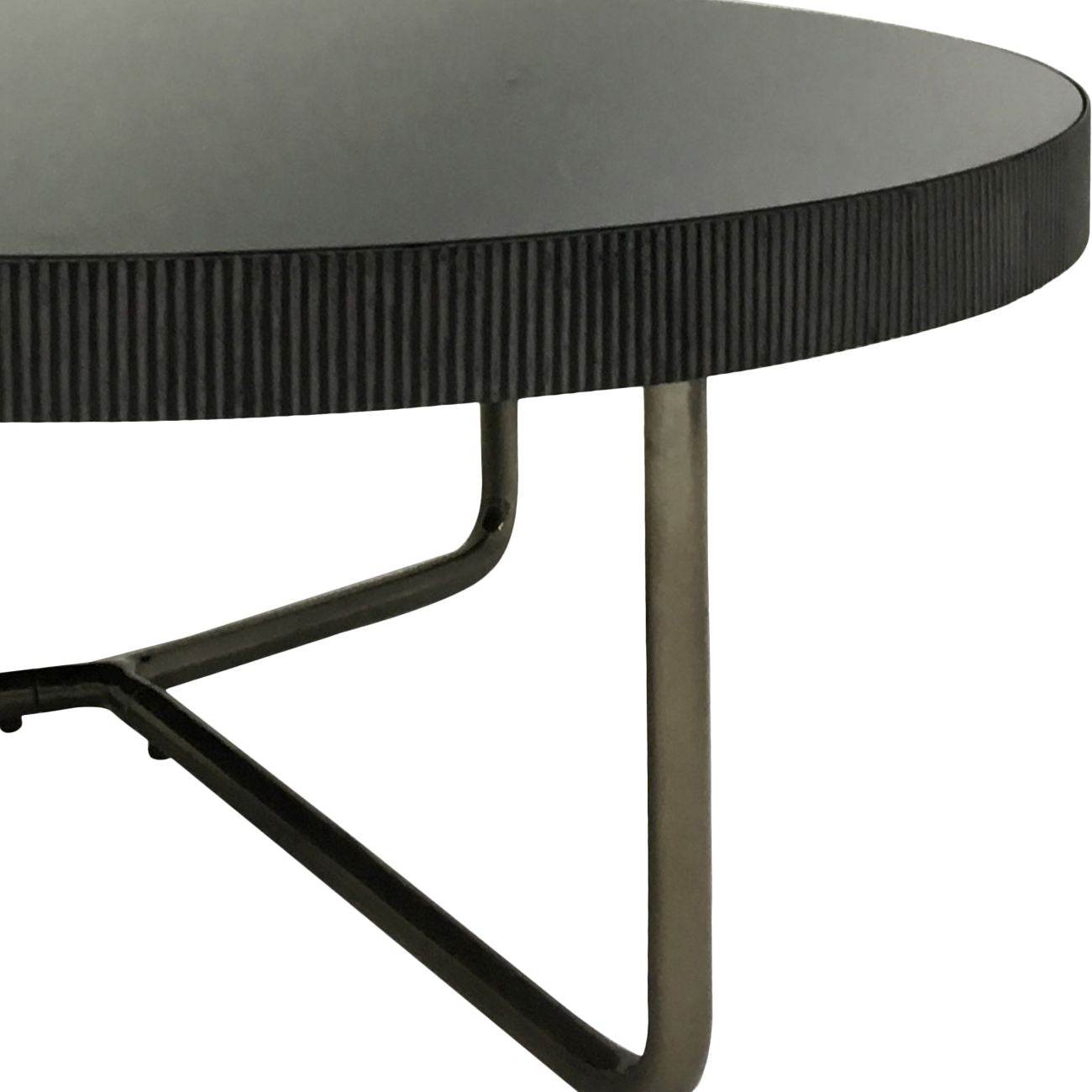 Knightsbridge Black Tinted Glass Round Coffee Table - Pak Tao