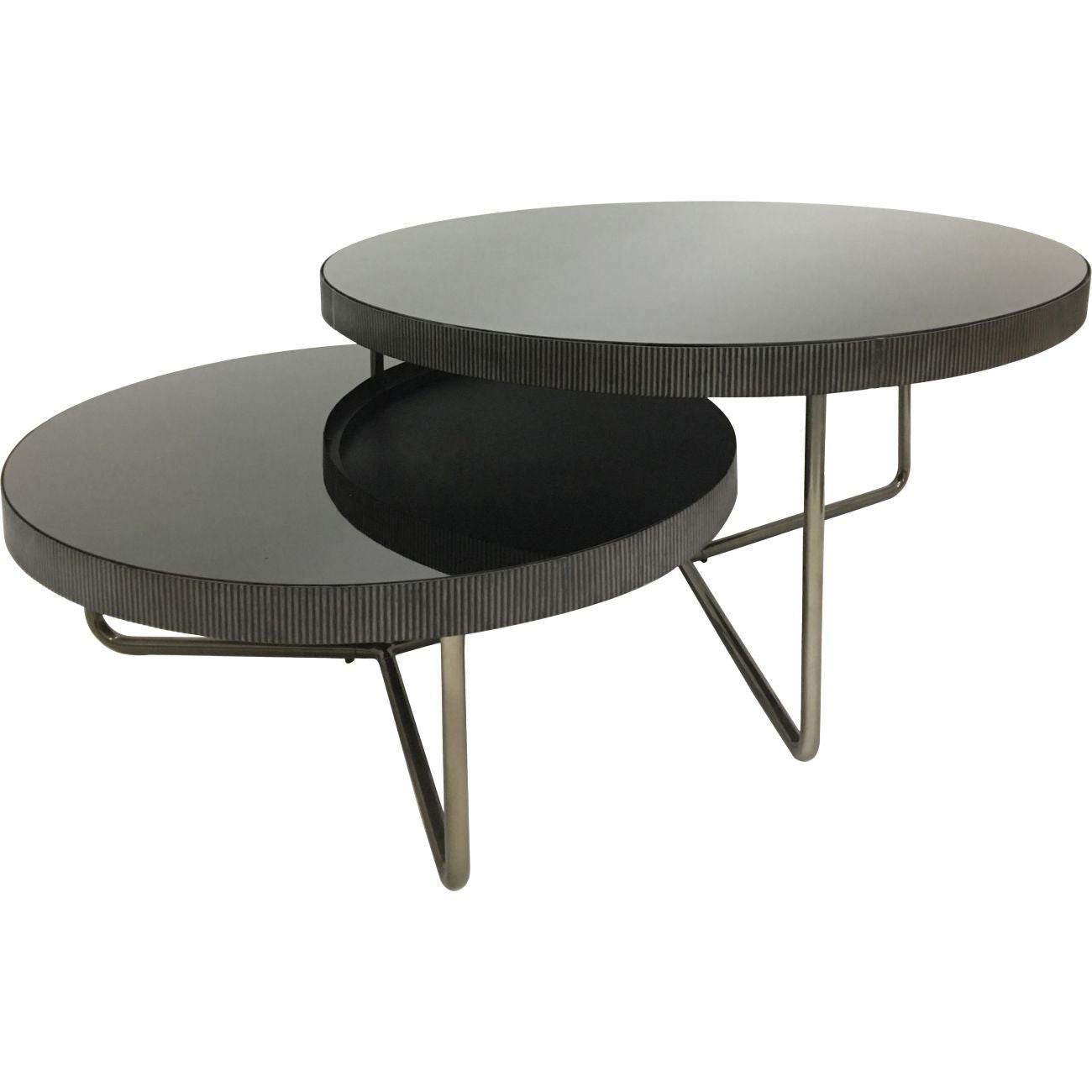 Knightsbridge Black Tinted Glass Round Coffee Table - Pak Tao
