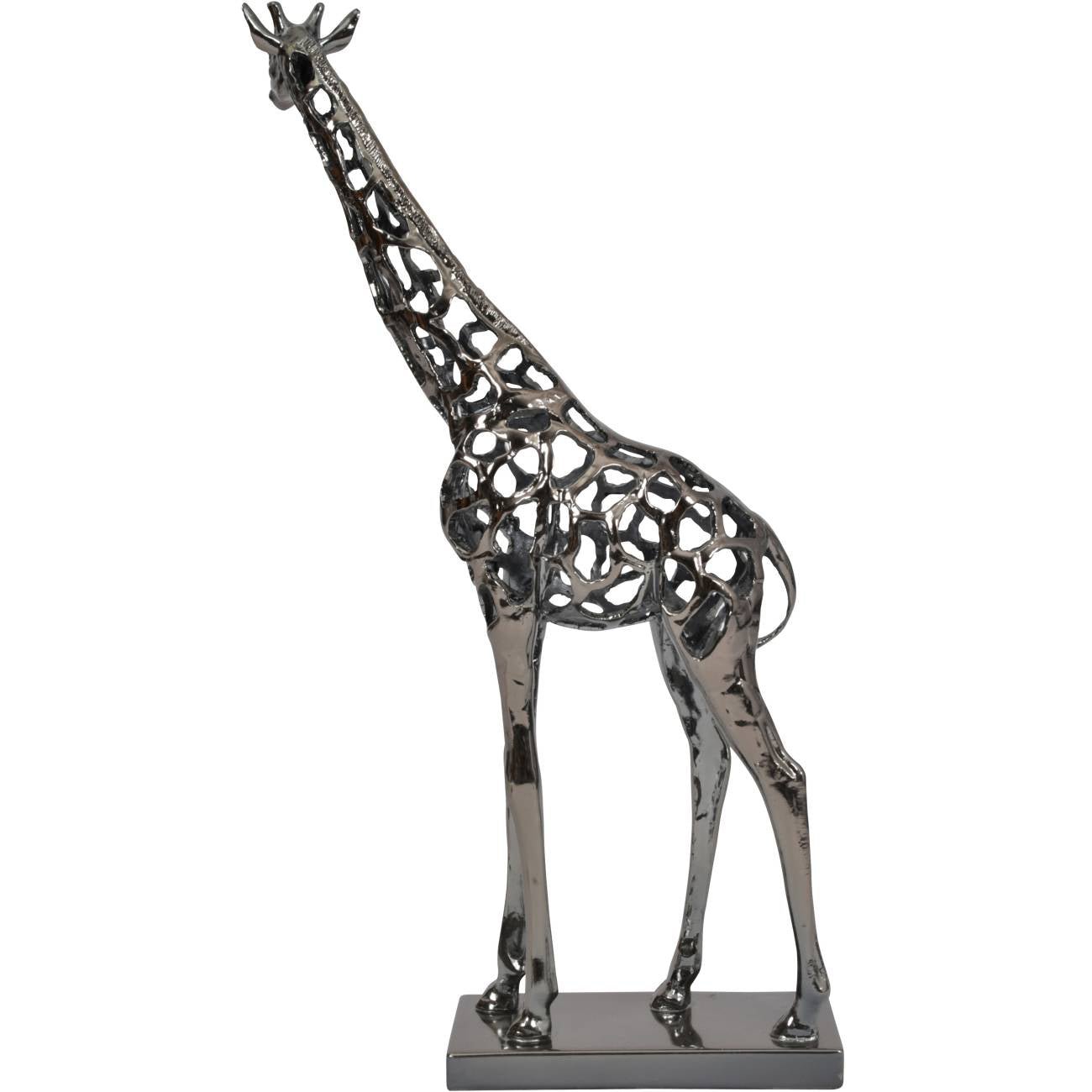Courtney Black Nickel Hollow Giraffe 70cm Sculpture