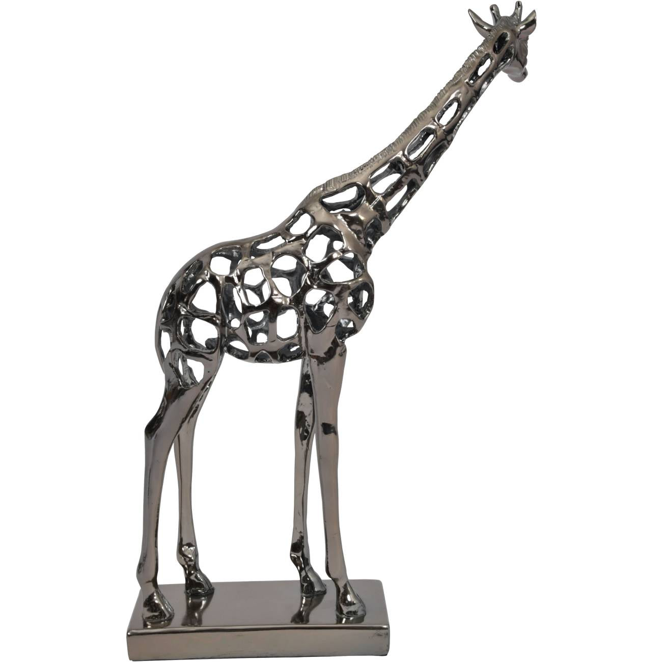 Courtney Black Nickel Hollow Giraffe 50cm Sculpture
