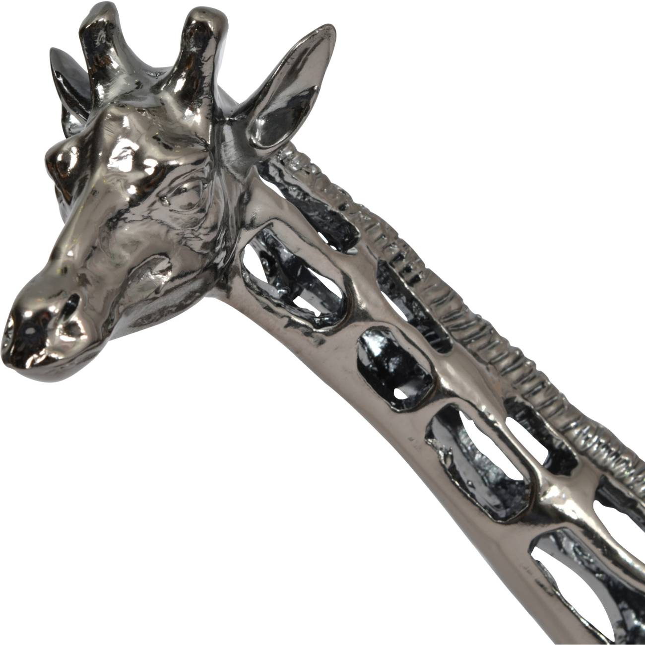 Courtney Black Nickel Hollow Giraffe 50cm Sculpture