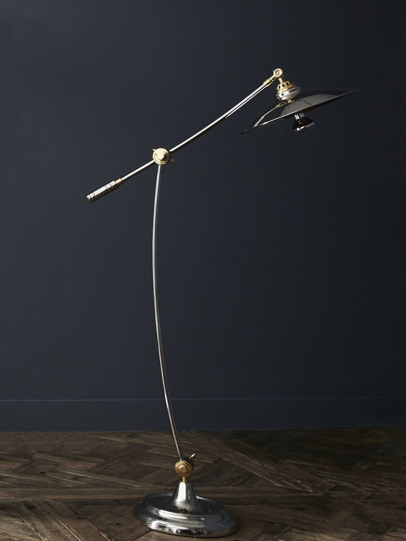 Haku Brass and Steel Adjustable Floor Lamp - E27 15W
