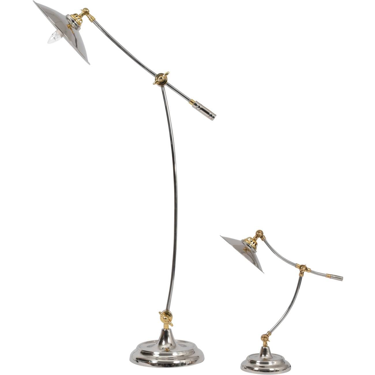 Haku Brass and Steel Adjustable Floor Lamp - E27 15W