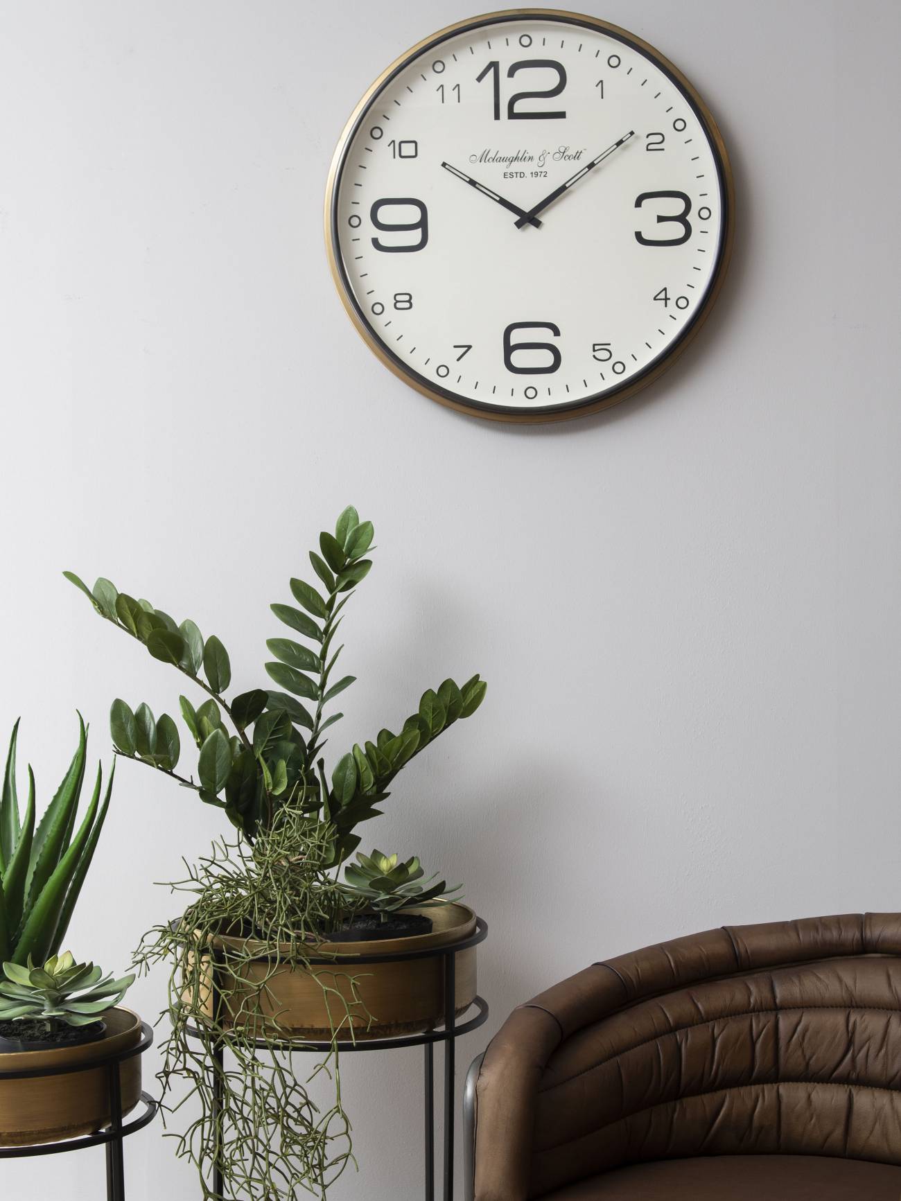 Risby Gold Brass and Nickel Wall clock