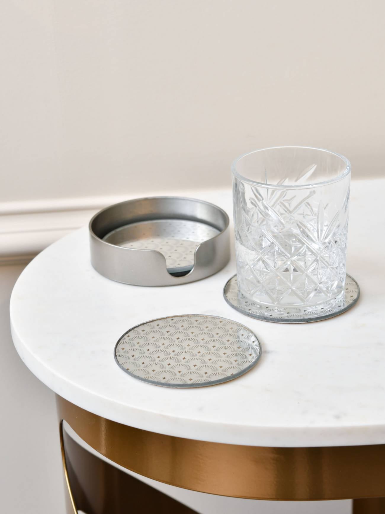 Deco scallop Antique Gold Set of 4 Coasters