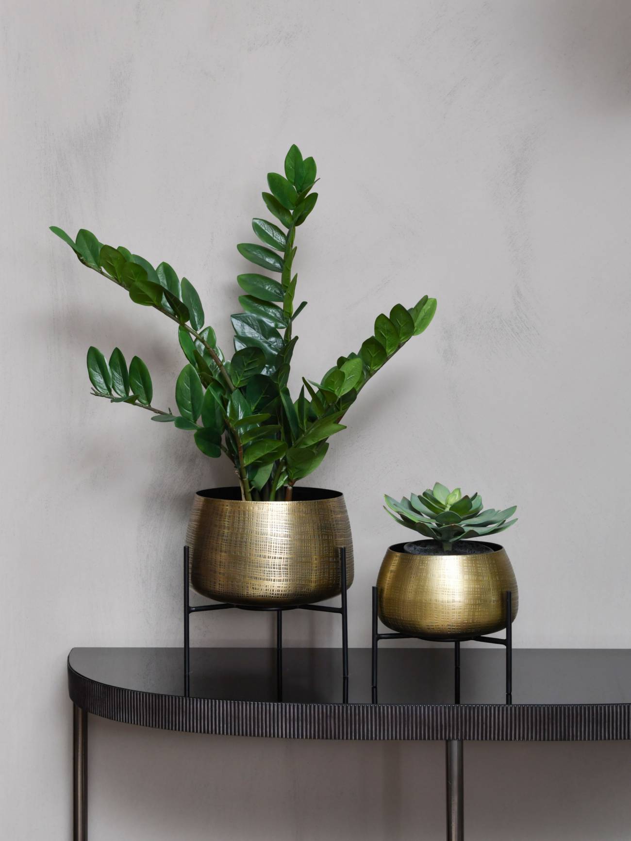 Clyde Tabletop Brass Set of 2 Planters