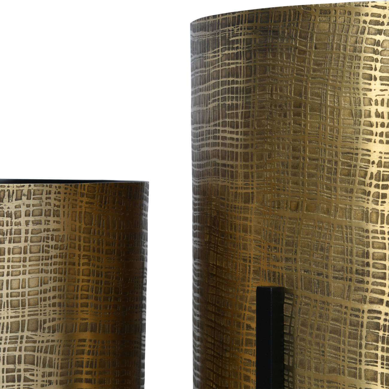 Clyde Floor Standing Brass Set of 2 Planters