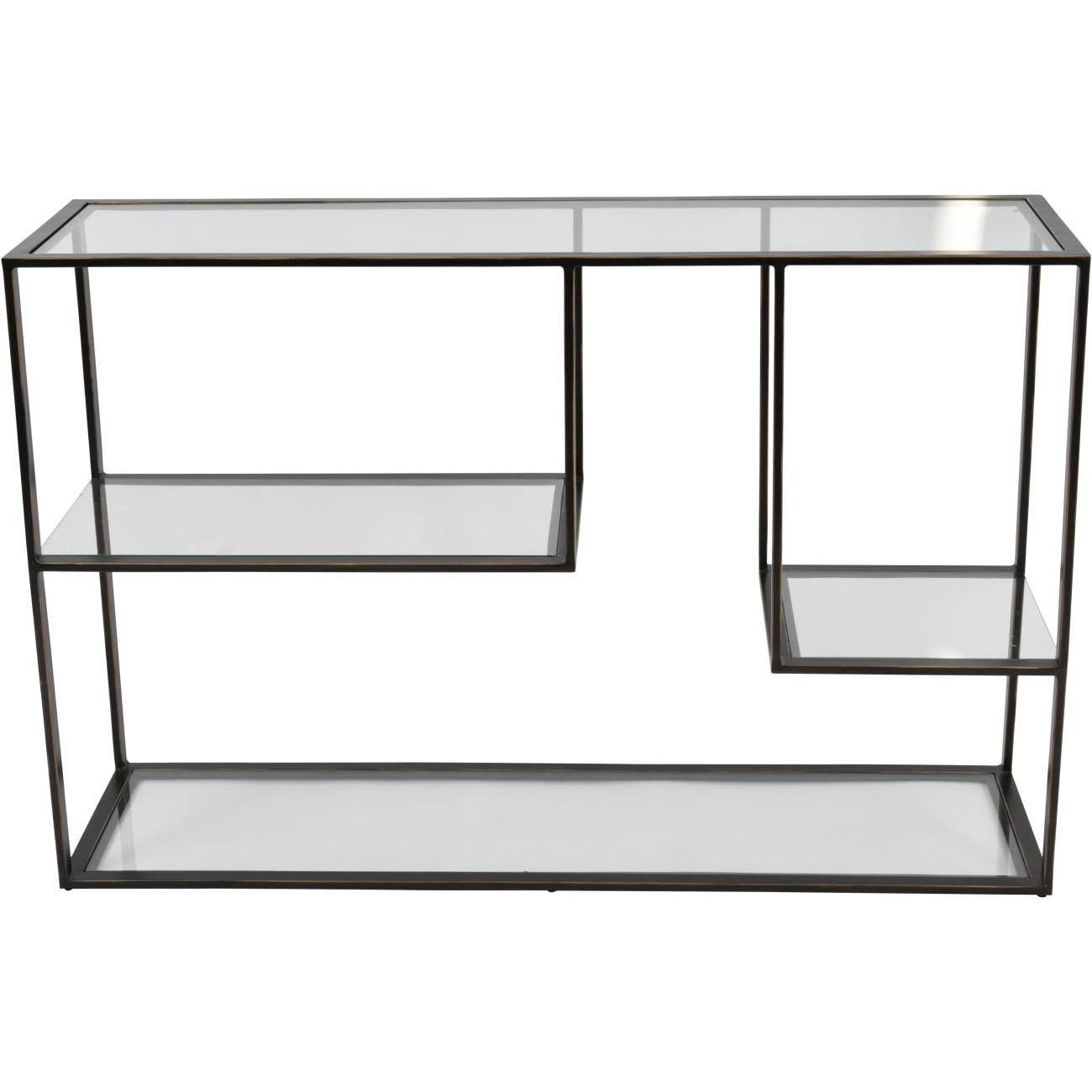 Deveraux Gilded Bronze Metal and Glass Console Table - Pak Tao