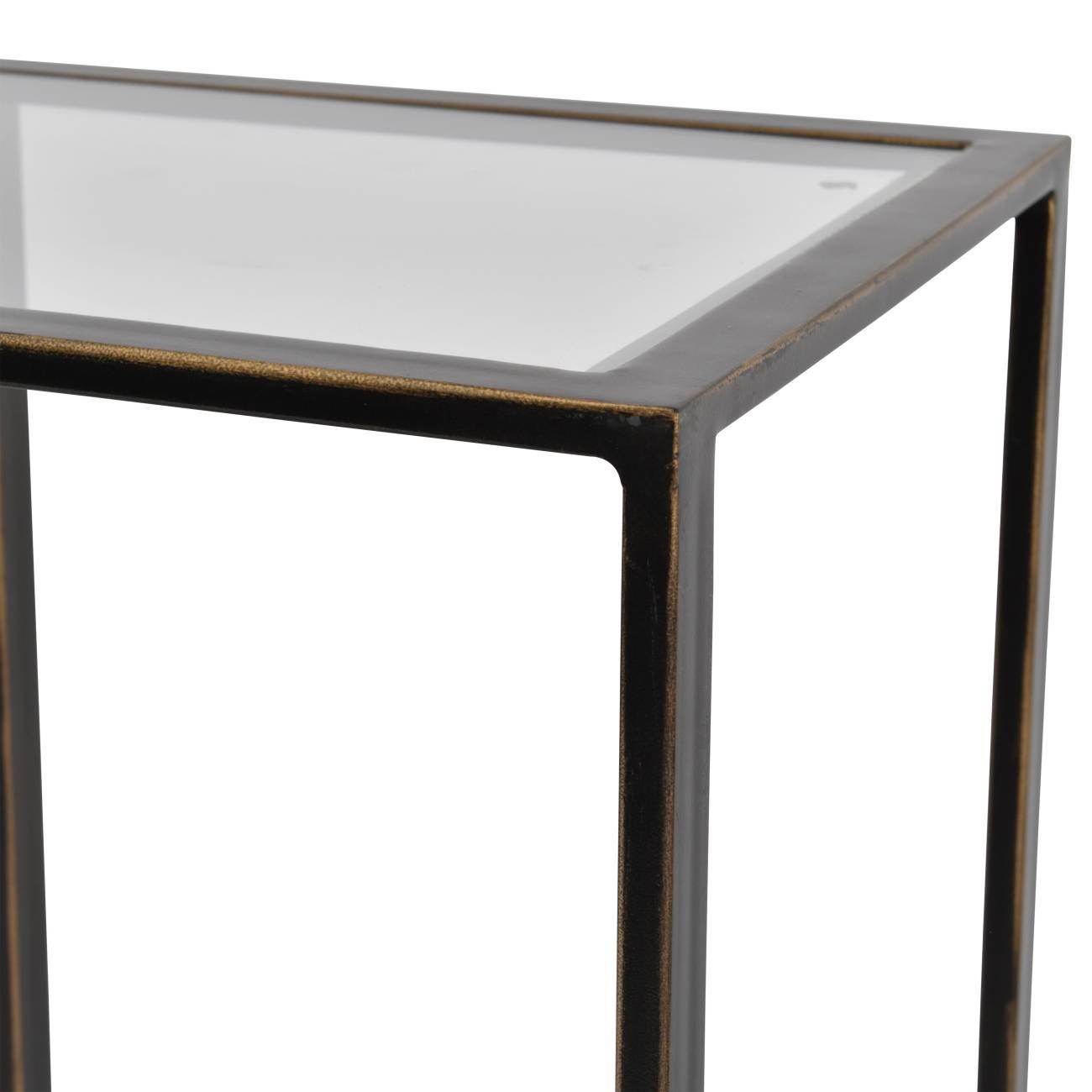 Deveraux Gilded Bronze Metal and Glass Console Table - Pak Tao