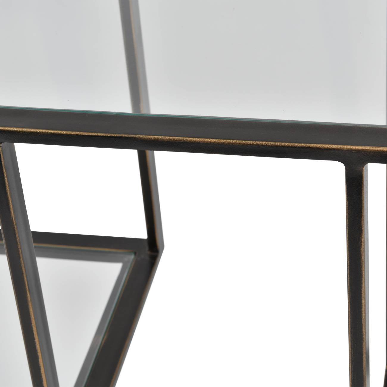 Deveraux Gilded Bronze Metal and Glass Console Table - Pak Tao
