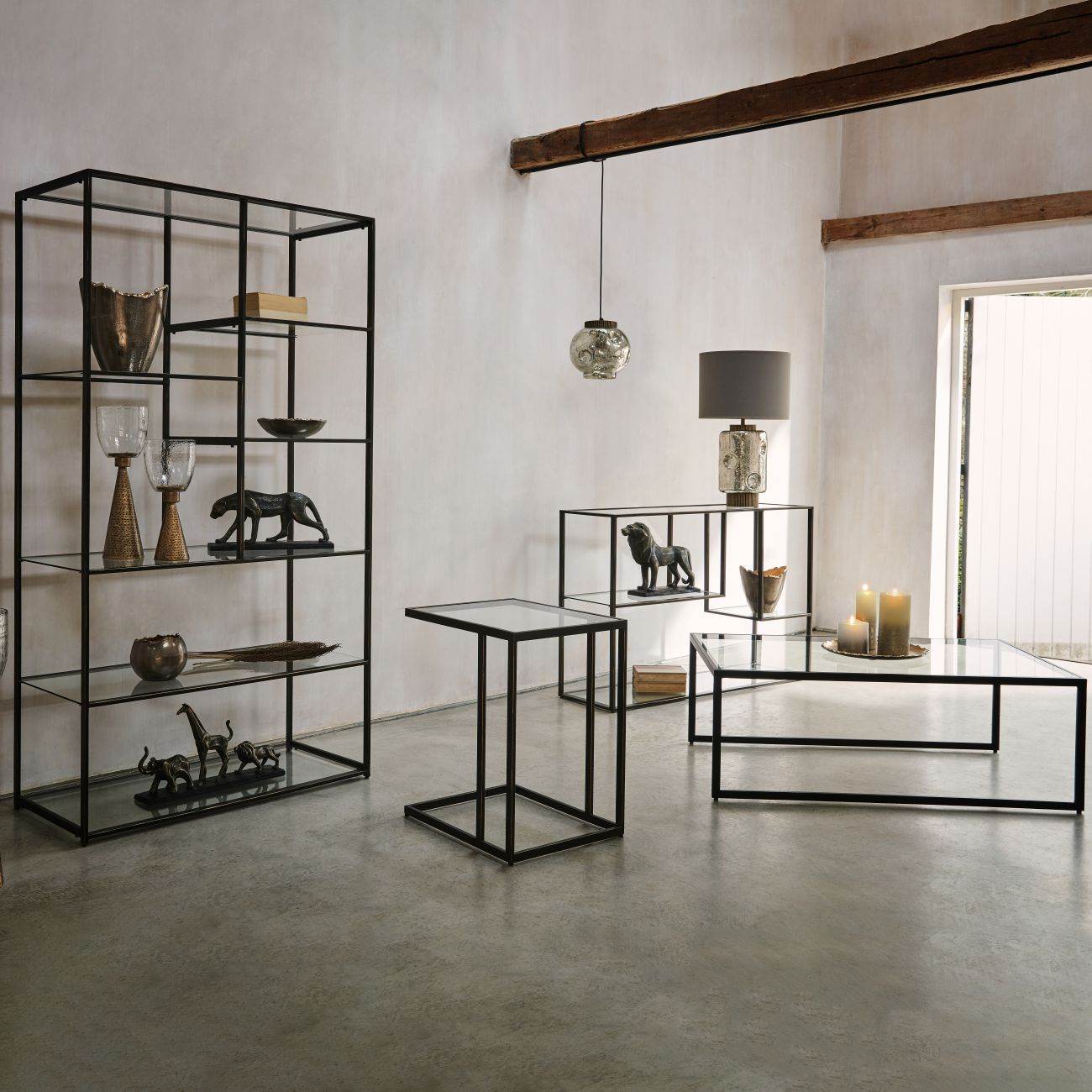 Deveraux Gilded Bronze Metal and Glass Console Table - Pak Tao