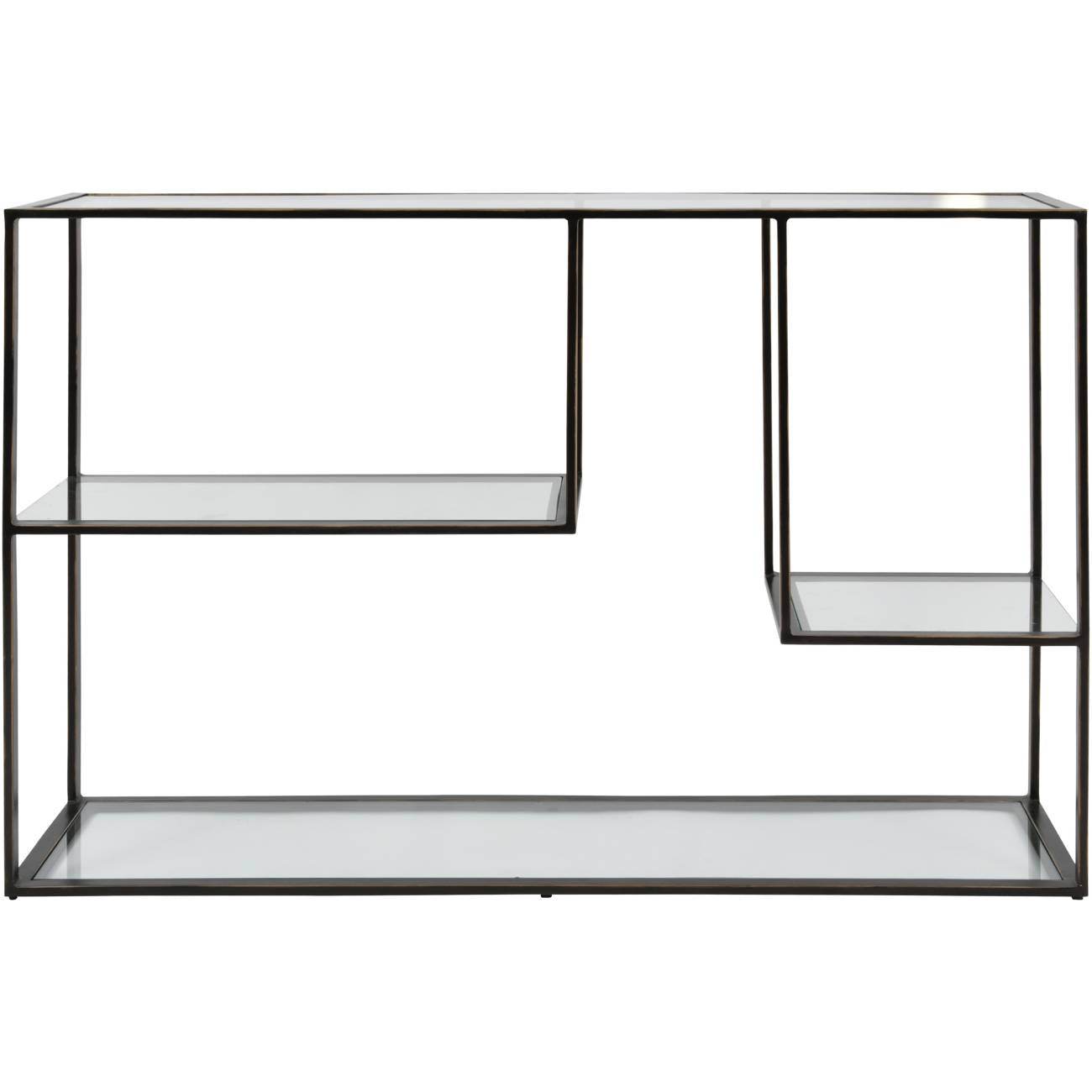 Deveraux Gilded Bronze Metal and Glass Console Table - Pak Tao