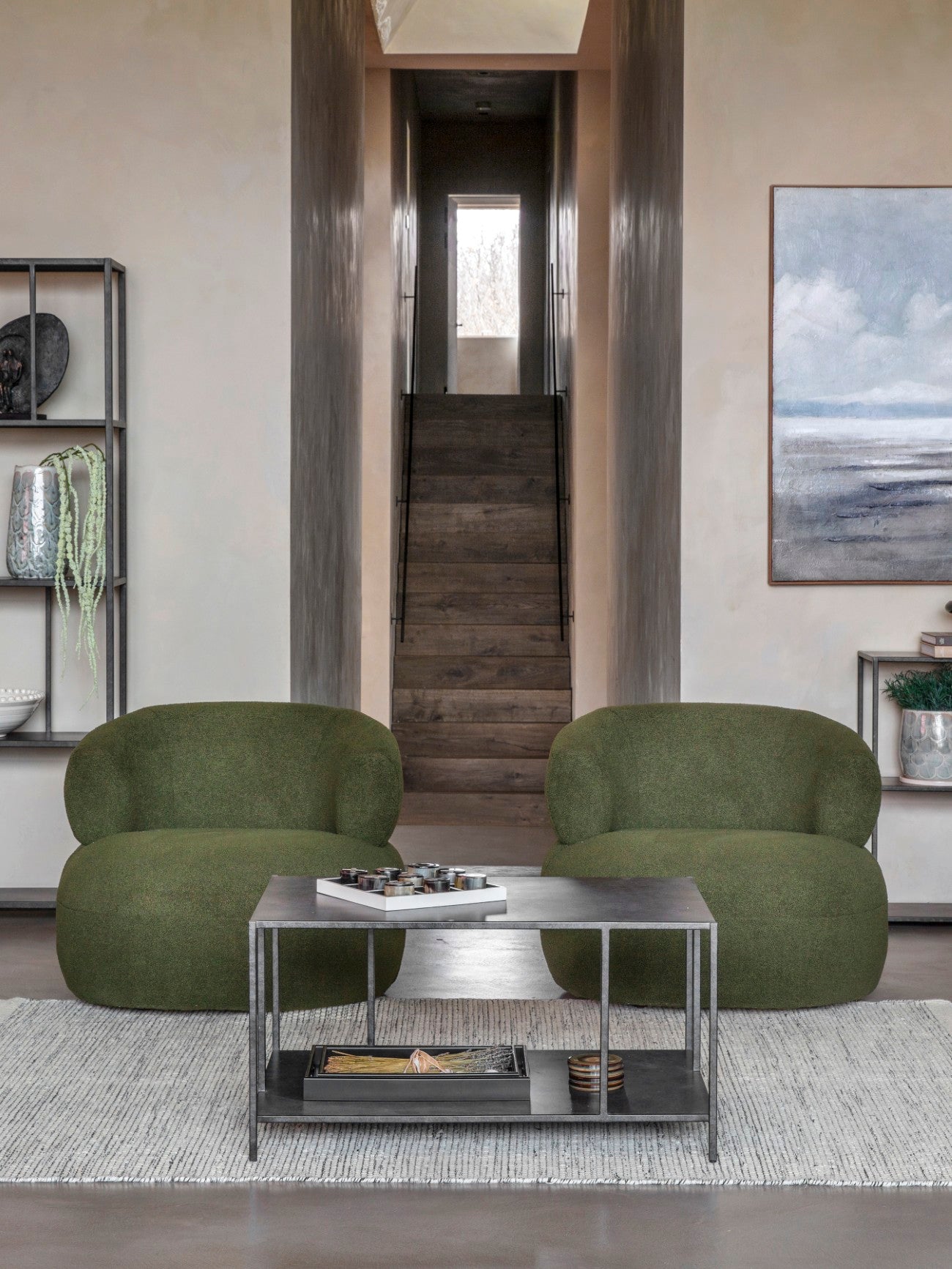 Luna Occasional Chair in Boucle Hunter Green