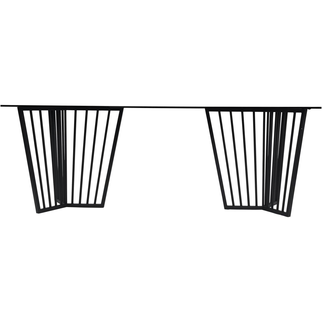 Abington Black Frame and Tinted Glass Dining Table - Pak Tao