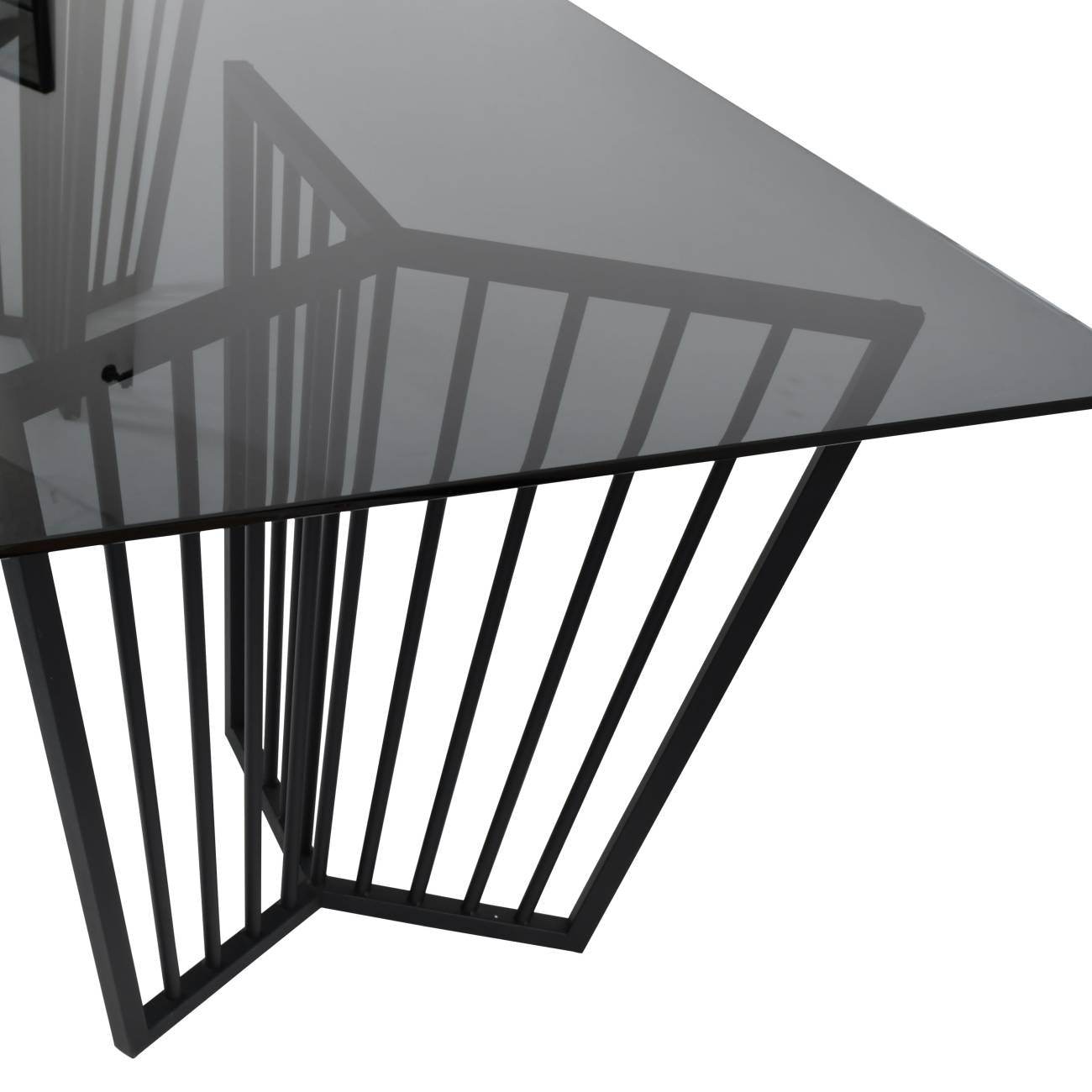 Abington Black Frame and Tinted Glass Dining Table - Pak Tao
