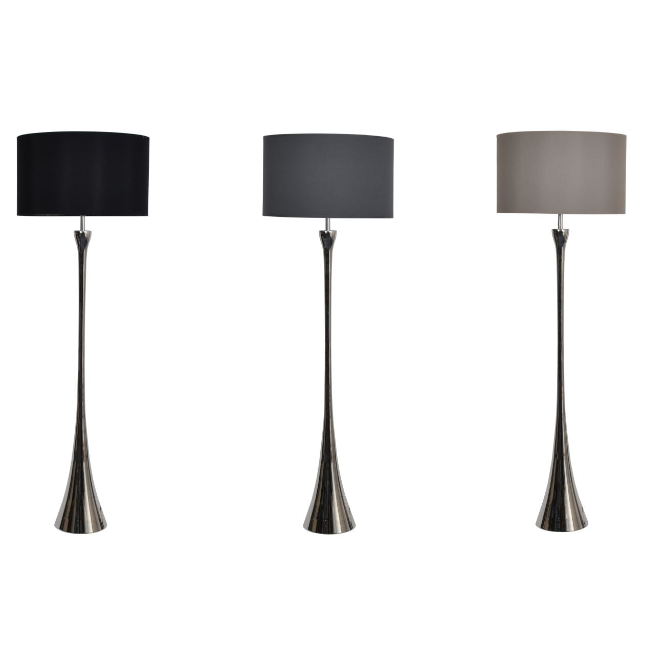 Lyra Nickel Lamp (Base Only) - E27 15W LED 20" Shade