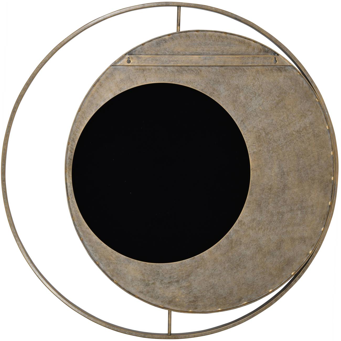 Concentric Circles Iron Mirror Aged Gold 100cm diameter