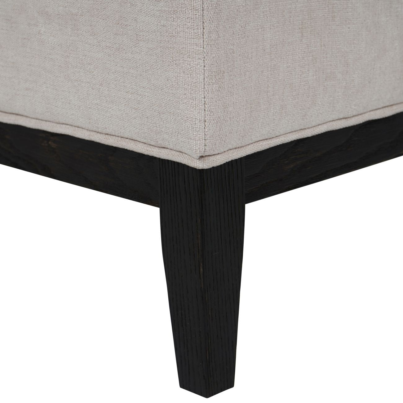 Theodore Buttoned Stool in Ivory Fabric 81x61x44.5cm