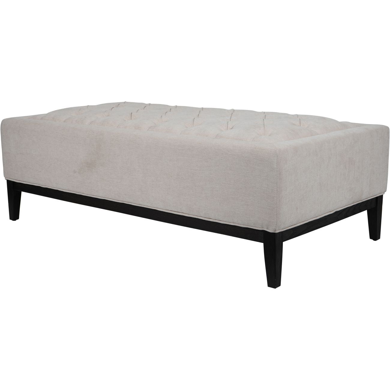 Theodore Buttoned XL Ottoman in Ivory Fabric 140x75x46cm