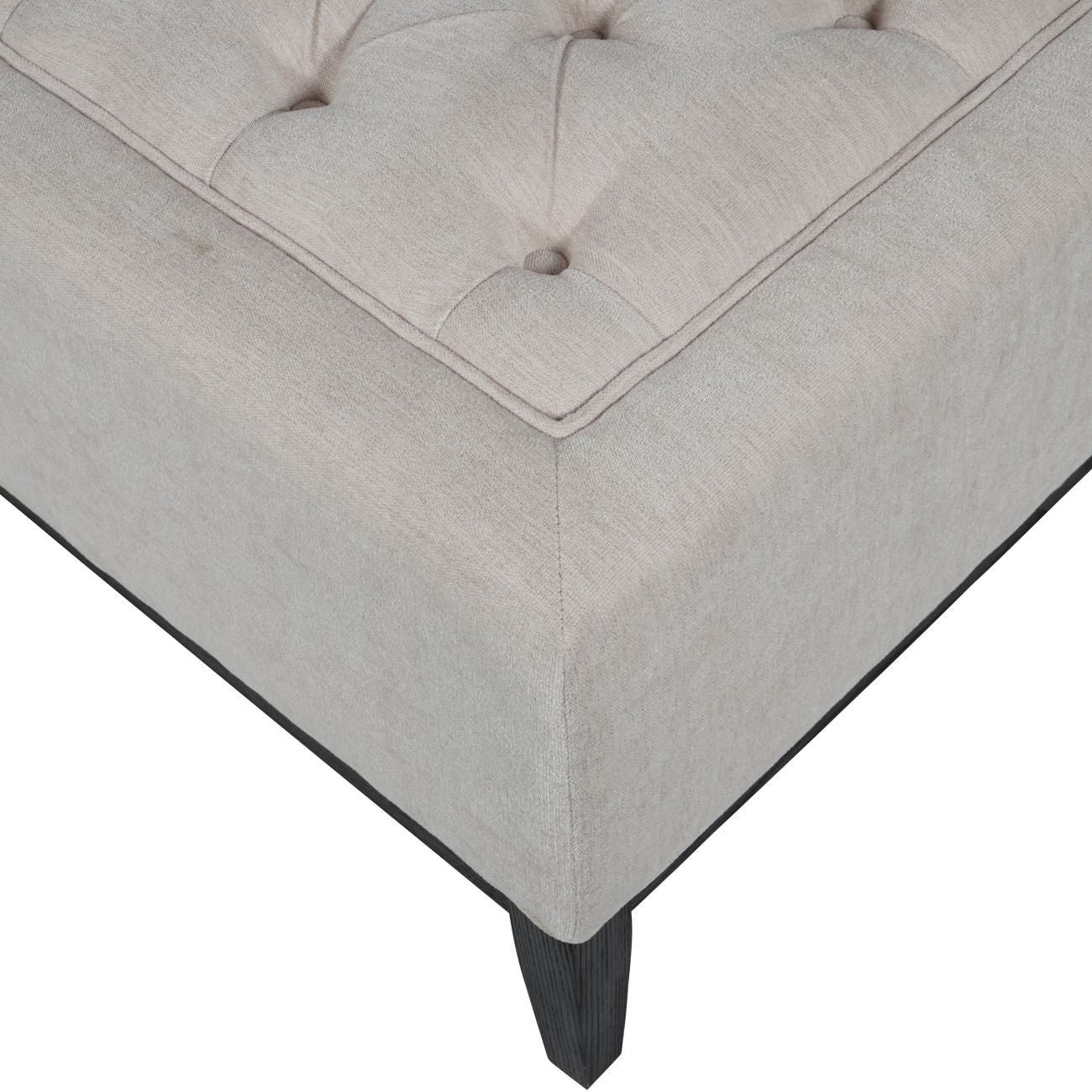Theodore Buttoned XL Ottoman in Ivory Fabric 140x75x46cm