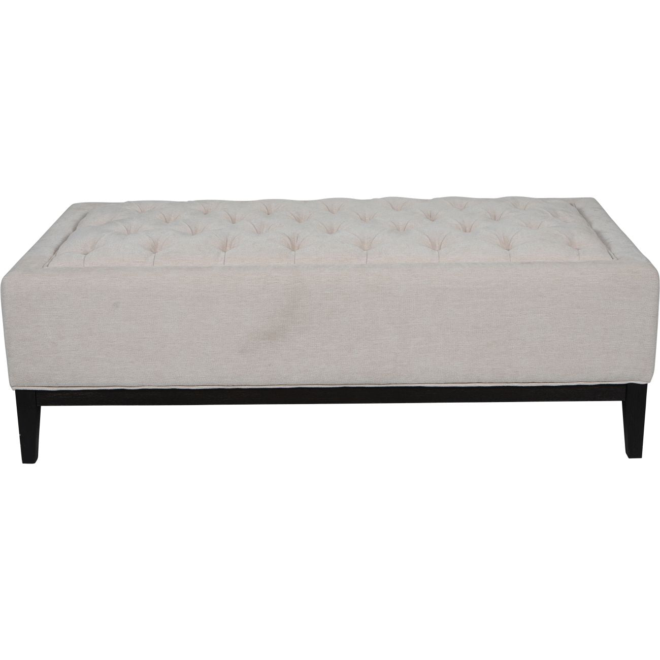 Theodore Buttoned XL Ottoman in Ivory Fabric 140x75x46cm