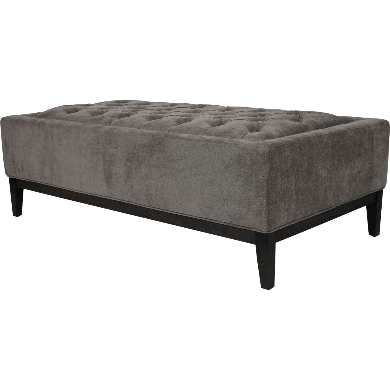 Theodore Buttoned XL Ottoman in Warm Grey Fabric 140x75cm