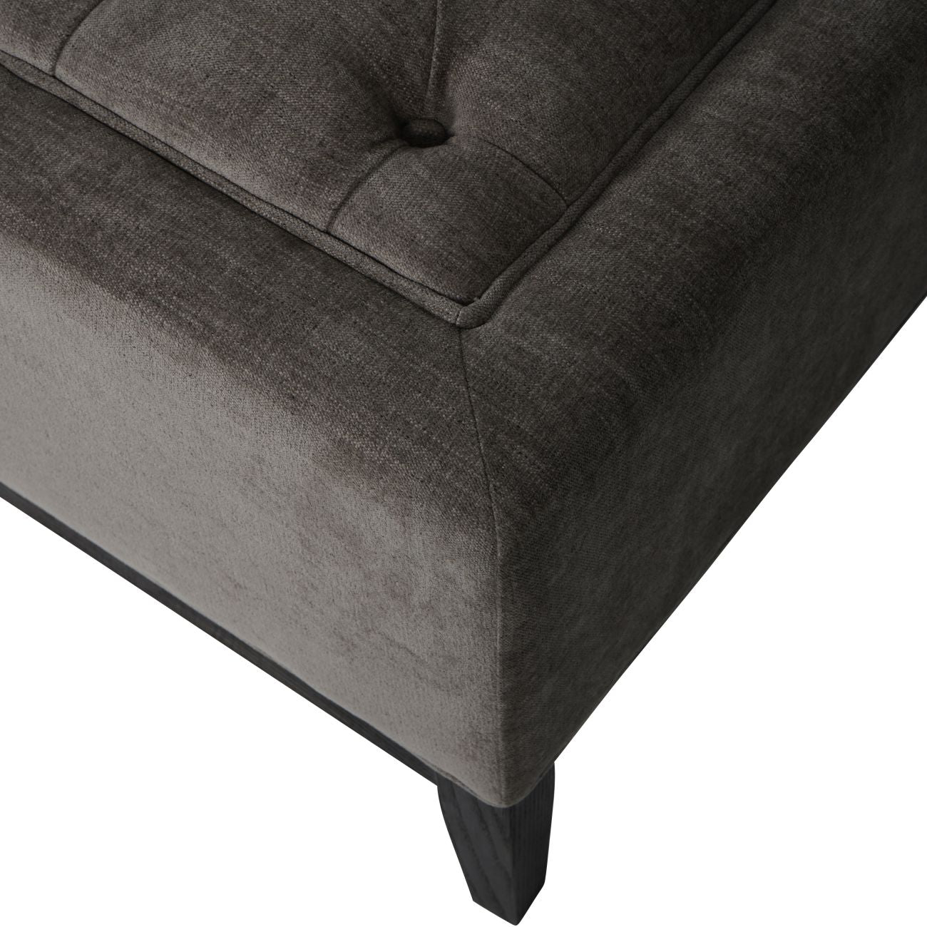 Theodore Buttoned XL Ottoman in Warm Grey Fabric 140x75cm