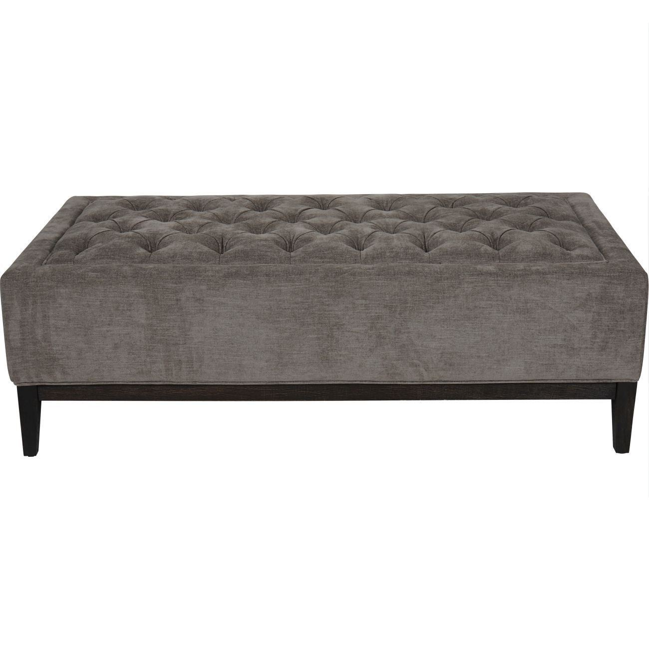 Theodore Buttoned XL Ottoman in Warm Grey Fabric 140x75cm