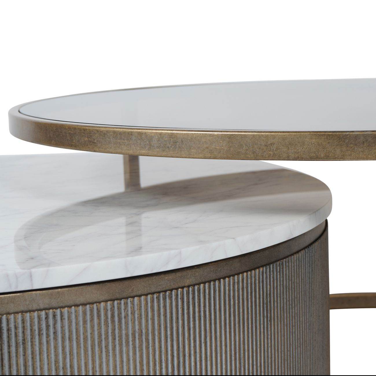 Belvedere Aged Gold Set of 2 Nesting Coffee Tables - Pak Tao