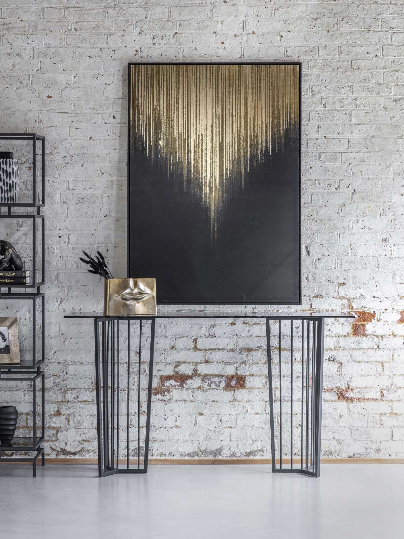 Golden Rain Foiled Framed Canvas Wall Art 140x100cm