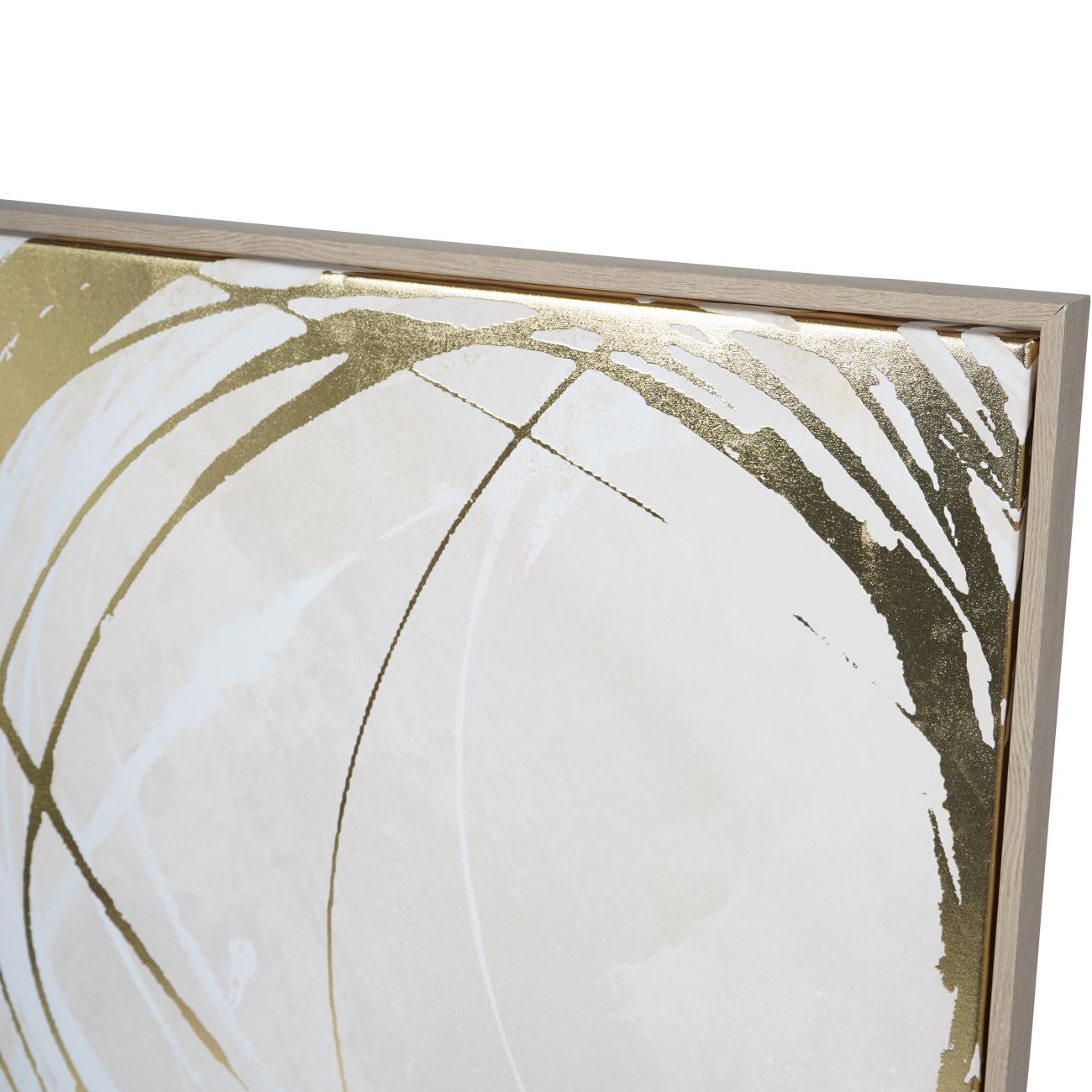Golden Foiled Circles Framed Canvas Wall Art 100x100cm