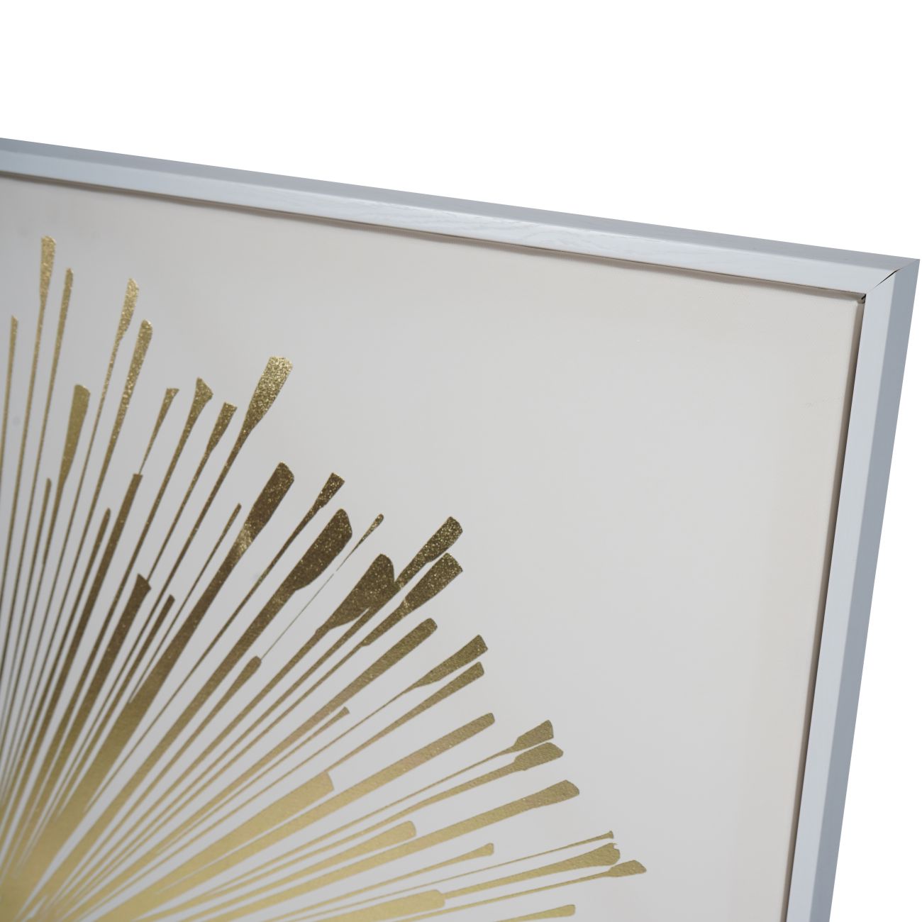 Golden Foiled Sunburst Framed Canvas Wall Art 100x100cm