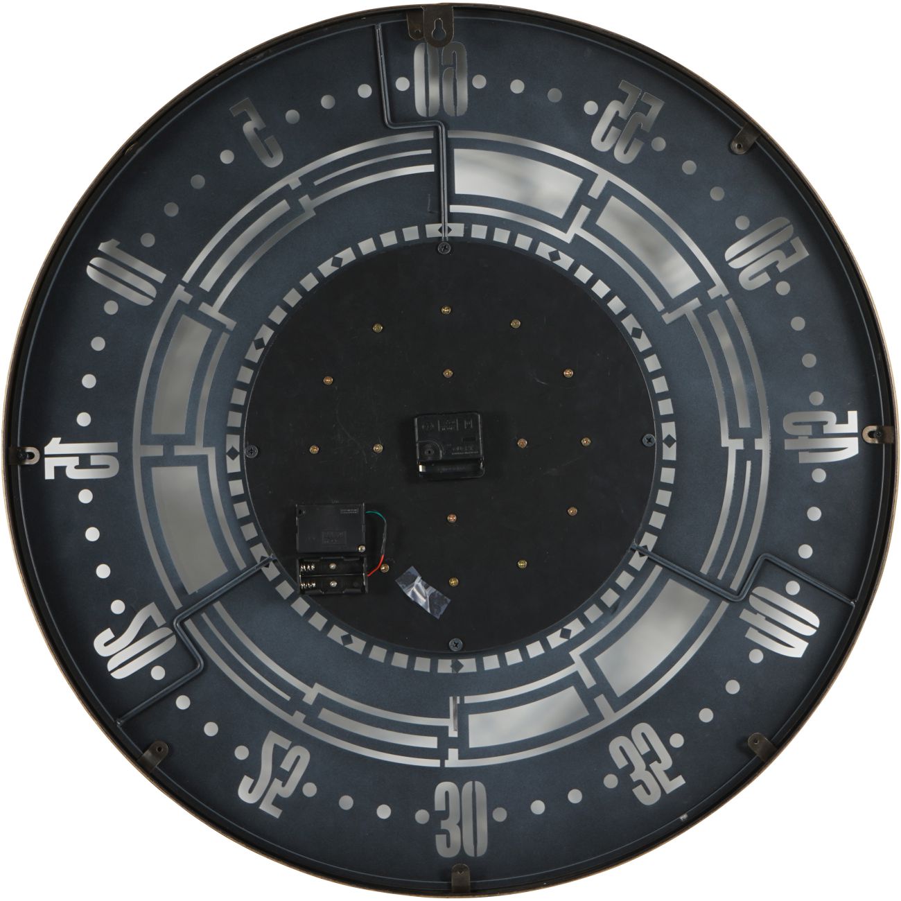 Manchester Industrial Round Gold and Grey Wall Clock 75cm