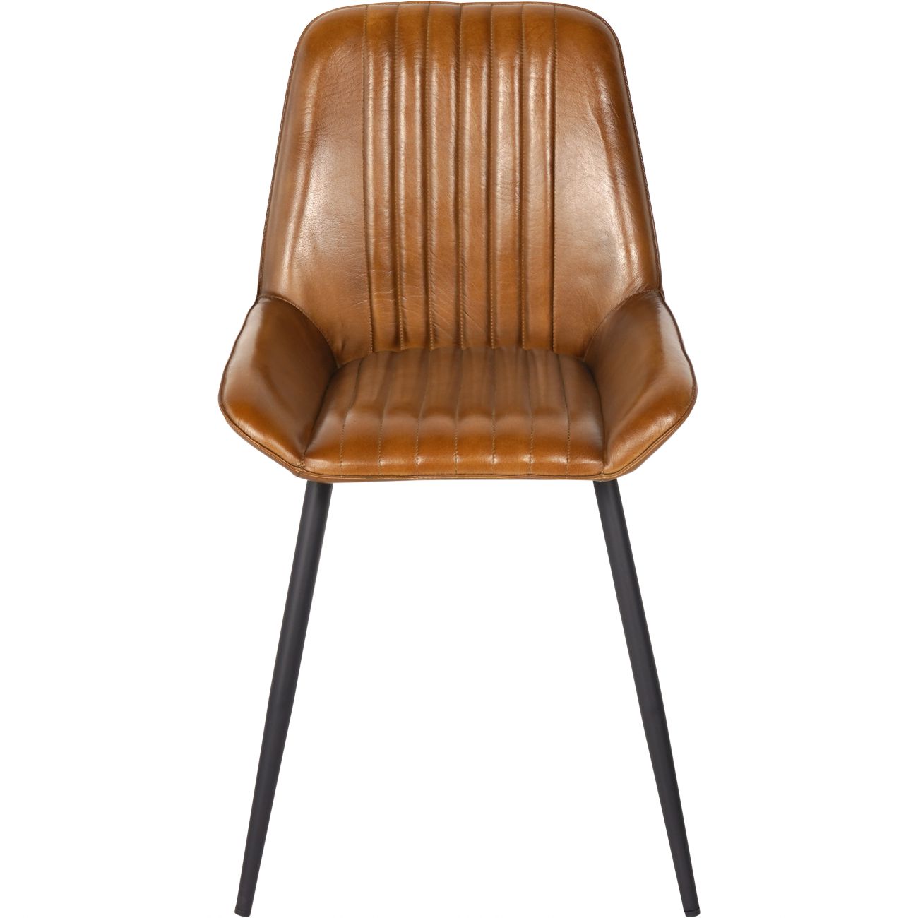 Pair of Pembroke Leather Dining Chairs in Cognac